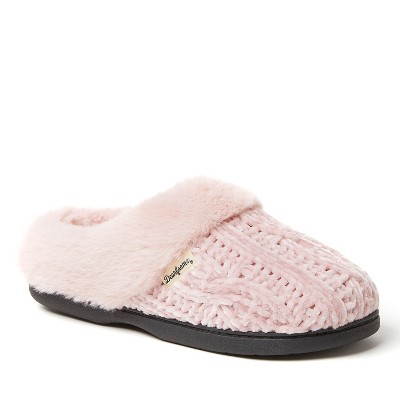 Dearfoams Womens Claire Cable Knit Chenille Clog