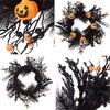 18 Inch Halloween Wreath for Front Door, Pumpkin Wreath Halloween Decorations - 2 of 4