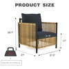SKRAN New Comming Outdoor Patio Brown PE Wicker Sofa Set   with Grey Cushion for Backyard Poolside Garden - 3 of 4