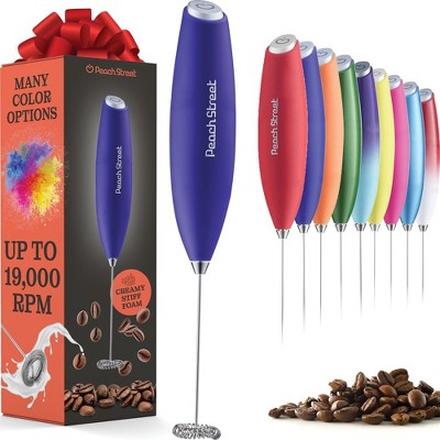 Handheld Milk Frother, Mini Foamer, Battery Operated Stainless Steel Drink Mixer for Coffee, Lattes, Cappuccino, Matcha, Chocolate