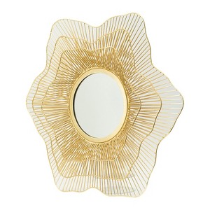 Dexmalle Artistic Wall Mounted Mirror with Gold Flower Frame - 1 of 4