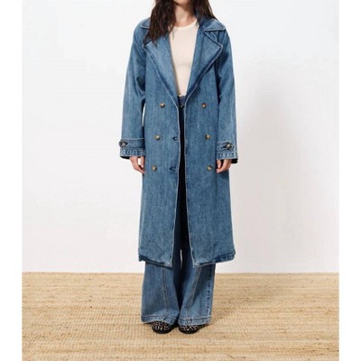Women's Carmelina Blue Jean Trench Coat - FRNCH
