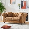 66" Chesterfield 2 Seater Sofa,Classic Rolled Arm Loveseat with Stain Resistant Tech Fabric & Button Tufting for Living Room-Baofuwish - 2 of 4