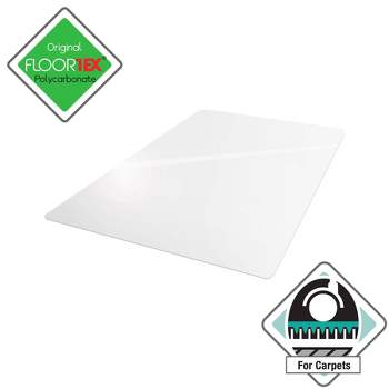 Polycarbonate Rectangular Chair Mat for Low Pile Carpets Clear - Floortex