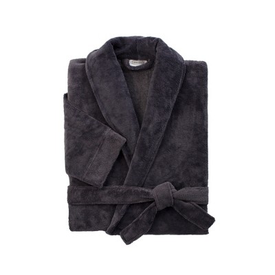 Cariloha Plush Bath Robe | Graphite | Unisex, Small/Medium | Viscose Material | Soft, Comfortable, & Wicks Moisture