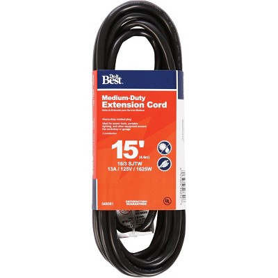 Do it Best  15 Ft. 16/3 Abrasion Resistant Extension Cord OU-JTW163-15-BL
