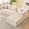 Mjkone W106'' Modern 2-Piece Free Combination Corduroy Upholstered L-Shaped Modular Sectional Sofa With Right Chaise And Pillows - 3 of 4