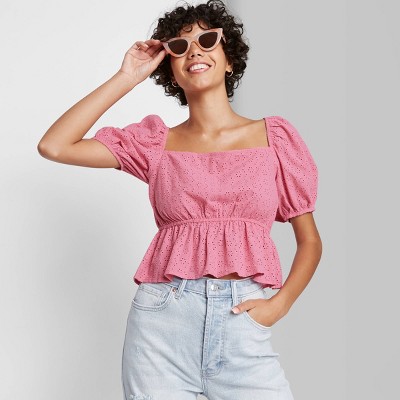 square neck peplum top