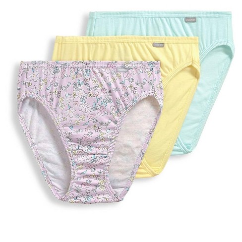 Jockey Womens Elance French Cut 3 Pack Underwear French Cuts 100% Cotton 7  Green Icicle/light Yellow/soft Spring : Target