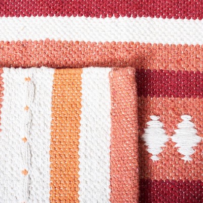 Montauk Ivory and Orange Handwoven Cotton Area Rug