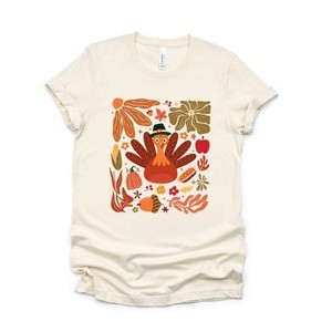 Simply Sage Market Turkey Boho Short Sleeve Tee - M - Cream - 1 of 4