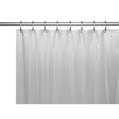 Carnation Home Shower Stall-Sized Shower Curtain Liner 54 x 78 Mildew Resistant 10 Gauge Vinyl Frosty Clear