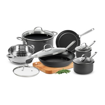 Cook's Essentials 11pc Hard Anodized Dishwasher Safe Cookware Set 