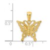 Black Bow Jewelry 14k Yellow Gold Diamond Cut Butterfly Pendant, 15mm - 4 of 4