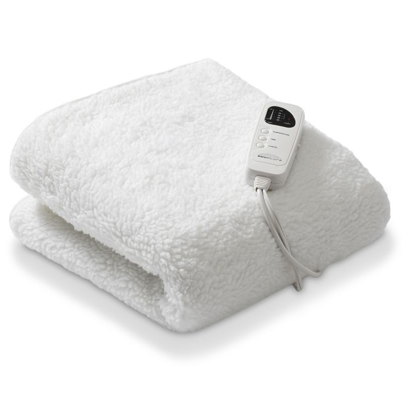 Saloniture Deluxe Massage Table Warmer, Felt Lined Heating Pad with Five Heat Settings - 72" x 30", White, 1 of 7