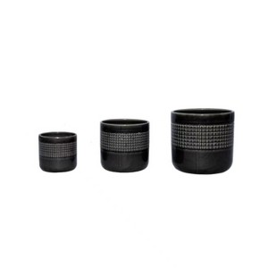 Wooakway 10" Dia Outdoor Indoor Ceramic Planter Pot Decorative Planter with Drainage Hole Patio Flower Pot - 1 of 4
