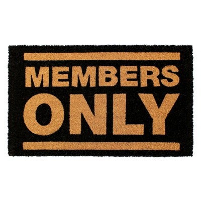 1'6" x 2'6" Tufted Members Only Coir Doormat Natural/Black - Raj