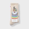 Pride Adult Out Loud & Proud and Rainbow Crew Socks 2pk - Oatmeal Striped - 2 of 4