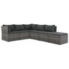 vidaXL 4-Piece Patio Lounge Set - Outdoor Poly Rattan Furniture with Cushions, Weather-Resistant, Easy Assembly - Perfect for Garden, Patio - Gray - 3 of 4