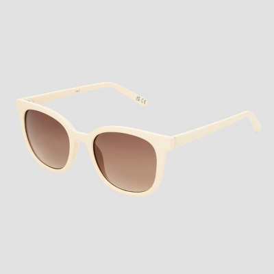 Women's Shiny Plastic Square Sunglasses with Gradient Lenses - Universal Thread Ivory: Scratch-Resistant, UV Protection - image 3