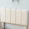 Whizmax White Bed Frame, Velvet Upholstered Platform Bed Frame with Headboard, Strong Wooden Slats(White) - 4 of 4