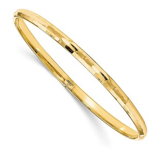 Black Bow Jewelry 4.25mm 10k Yellow Gold Polished Faceted Slip-On Bangle Bracelet - 1 of 4