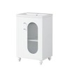 20" Bathroom Vanity With Sink, Freestanding Bathroom Vanity Ceramic Sink Combo Set Storage Cabinet With Adjustable Shelves And Faucet Mount Hole - 2 of 4