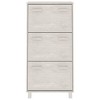 vidaXL Shoe Cabinet HAMAR White 23.4 in.x13.8 in.x46.1 in. Solid Wood Pine - 3 of 4