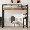 NicBex Twin Size Bunk Bed with Desk Metal Rack Bed Frame with Storage Shelves, Full Length Guardrails and Ladder, No Spring Box Required - 2 of 4