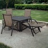Courtyard Casual Santa Fe 5 pc Square Fire Pit Set with Sling Reclining Chairs  Includes One Square Fire Pit and Four Sling Reclining Chairs - 2 of 4