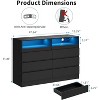 6 Drawer Double Dresser with Power Outlet, Accent Chests of Drawers with LED Light, Modern White Storage Dresser with Charging Station - 2 of 4