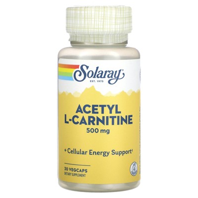 Solaray Acetyl L-Carnitine , 500 mg, 30 VegCaps