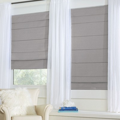 BrylaneHome Cordless Large Fold Woven Blackout Roman Shade