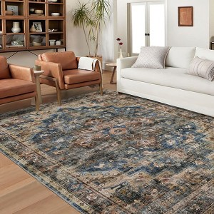 Washable Area Rug Vintage Rug Medallion Print Rugs for Living Room, Bedroom, Dining Room Home Decor - 1 of 4