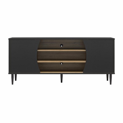 Delmar Media Console for TVs up to 65", Black and Natural