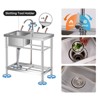 Stainless Steel Utility Sink, with Faucet, Legs, Cold and Hot Water Pipe, Heavy-Duty, Easy to Clean, for Laundry, Kitchen, Garage, Outdoor, Garden - 3 of 4