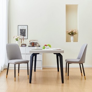 Set of 2 Grey Dining Chairs with Thick Cushions: Modern Kitchen Chairs for Dining, Kitchen, Living Room & Restaurant - 1 of 4