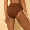 Women's Crochet High Waist Cheeky Bikini Bottom - Shade & Shore™ Brown - 2 of 3