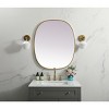 Elegant Lighting 30x36 Inch Oval Mirror, Brass Frame – Ideal for Transitional Style Bathrooms or Halls - 2 of 4