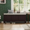 Sapphtopaz Shoe Bench with Storage, Fluted Rectangle Ottoman with 3 Drawers, Retro Storage Bench, Entryway Bench for Living Room, Entryway - 3 of 4