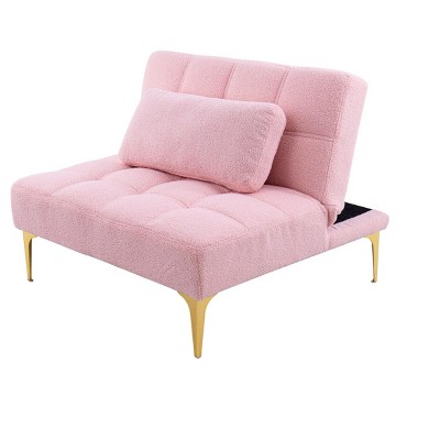 NicBex Single Sofa Bed Convertible Futon Sofa with Gold Metal Legs for Apartments or Studios