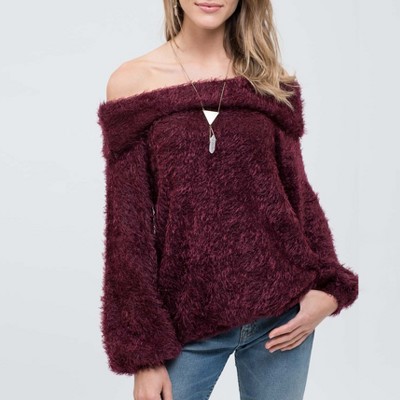 Mine Fashion Women's Off Shoulder Knit Top : Target