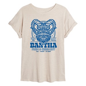 Women's - Star Wars - Bantha Farm And Creamery Oversized Graphic T-Shirt - 1 of 4