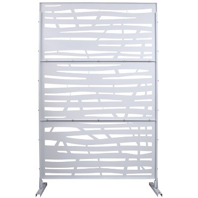 Grungis Matrix Metal Decorative Patio Screens,Freestanding Privacy Fence Panels in Jungle Pattern for Deck Balcony Patio,76" H×48" W