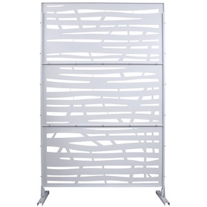 Grungis Matrix Metal Decorative Patio Screens,Freestanding Privacy Fence Panels in Jungle Pattern for Deck Balcony Patio,76" H×48" W - 1 of 4