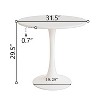 Gulches 31.5" White Round Tulip Dining Table MDF Top and Pedestal Base, Seats 2-4, Mid-Century Table for Kitchen/Living Room/Office - 3 of 4