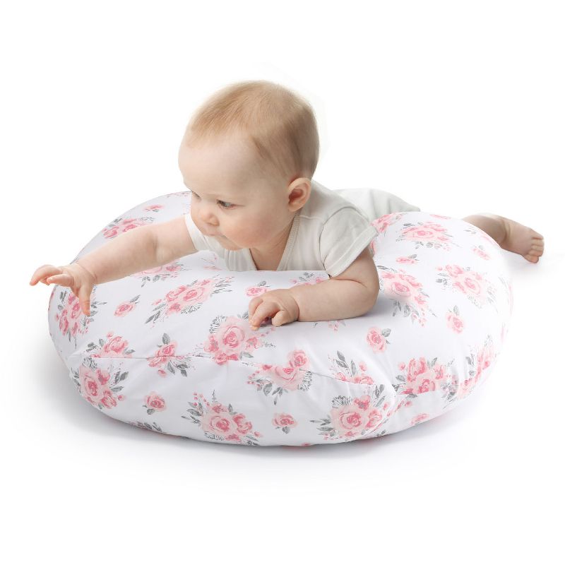 The Peanutshell Nursing Pillow for Breastfeeding, Pink Floral, 5 of 9
