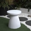 VisioGear Decorative Garden End Table, Modern Patio Accent Table, Side Table Plant Table for Indoor Outdoor, Beige, 18.1"*18.1"*20.3" - 4 of 4