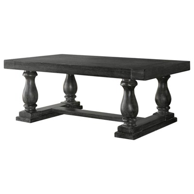 Katrina Solid Wood Coffee Table in Weathered Oak - Best Master Furniture