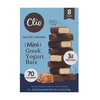 Clio Snacks Salted Caramel Dark Chocolate Greek Yogurt Bars - 6.21oz/8ct